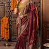 Precious Maroon Pure Viscose Dola Silk Saree With Susurrous Blouse Piece