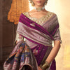 Resplendent Purple Pure Viscose Dola Silk Saree With Nectarous Blouse Piece