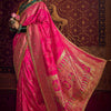 Murmurous Dark Pink Pure Viscose Dola Silk Saree With Fancifull Blouse Piece