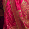 Murmurous Dark Pink Pure Viscose Dola Silk Saree With Fancifull Blouse Piece
