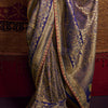 Scrupulous Blue Pure Viscose Dola Silk Saree With Resplendent Blouse Piece