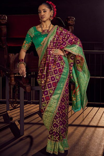 Resonant Purple Pure Viscose Dola Silk Saree With Susurrous Blouse Piece