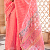 Winsome Baby Pink Cotton Silk Saree With Staring Blouse Piece