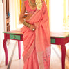 Flameboyant Pink Cotton Silk Saree With Mesmerising Blouse Piece