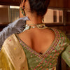 Elaborate Mustard Paithani Silk Saree With Serendipity Blouse Piece