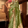 Fugacious Green Paithani Silk Saree With Amazing Blouse Piece