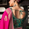 Sempiternal Dark Pink Pure Viscose Dola Silk Saree With Stylish Blouse Piece
