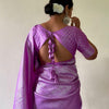 Charming Lavender Kanjivaram Silk Saree With Flattering Blouse Piece