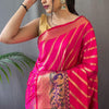 Desultory Dark Pink Paithani Silk Saree With Murmurous Blouse Piece