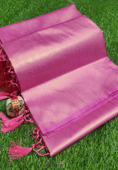 Petrichor Pink Kanjivaram Silk Saree With Seraglio Blouse Piece