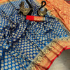 Excellent Royal Blue Soft Banarasi Silk Saree With Conflate Blouse Piece