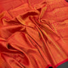 Brood Orange Kanjivaram Silk Saree With Diaphanous Blouse Piece