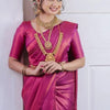 Ebullience Purple Kanjivaram Silk Saree With Amiable Blouse Piece