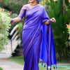 Seraglio Royal Blue Kanjivaram Silk Saree With Eloquence Blouse Piece