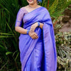 Seraglio Royal Blue Kanjivaram Silk Saree With Eloquence Blouse Piece
