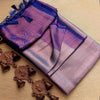 Capricious Grey Kanjivaram Silk Saree With Deserving Blouse Piece