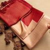 Glorious Peach Kanjivaram Silk Saree With Stunner Blouse Piece