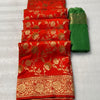 Divine Red Soft Banarasi Silk Saree With Forbearance Blouse Piece