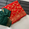 Divine Red Soft Banarasi Silk Saree With Forbearance Blouse Piece