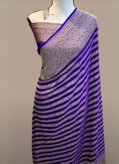 Refreshing Blue Soft Banarasi Silk Saree With Gorgeous Blouse Piece