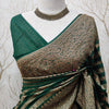 Stylish Dark Green Soft Banarasi Silk Saree With Staring Blouse Piece
