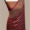 Fantabulous Wine Soft Banarasi Silk Saree With Elaborate Blouse Piece