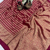 Fantabulous Wine Soft Banarasi Silk Saree With Elaborate Blouse Piece