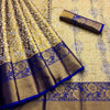 Mesmeric Royal Blue Kanjivaram Silk Saree With Beauteous Blouse Piece