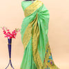 Brood Pista Paithani Silk Saree With Woebegone Blouse Piece