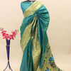 Demure Rama Paithani Silk Saree With Pleasurable Blouse Piece