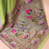 Extraordinary Parrot Paithani Silk Saree With Lovely Blouse Piece