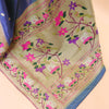 Desirable Teal Blue Paithani Silk Saree With Mesmeric Blouse Piece