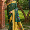 Attractive Dark Green Paithani Silk Saree With Sizzling Blouse Piece