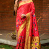 Precious Dark Pink Paithani Silk Saree With Stylish Blouse Piece