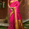 Lovely Magenta Paithani Silk Saree With Refreshing Blouse Piece