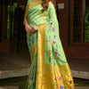 Charming Pista Paithani Silk Saree With Impressive Blouse Piece