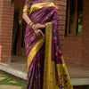 Desiring Wine Paithani Silk Saree With Appealing Blouse Piece