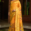 Ethnic Yellow Paithani Silk Saree With Breathtaking Blouse Piece