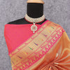 Invaluable Peach Paithani Silk Saree With Glowing Blouse Piece
