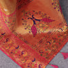 Invaluable Peach Paithani Silk Saree With Glowing Blouse Piece