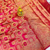 Ravishing Pink Organza Silk Saree With Flameboyant Blouse Piece