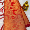 Mesmeric Red Organza Silk Saree With Ethnic Blouse Piece