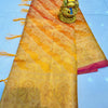 Scintilla Mustard Organza Silk Saree With Luxuriant Blouse Piece