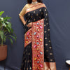 Ratatouille Black Paithani Silk Saree With Exemplary Blouse Piece