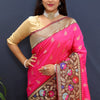 Splendiferous Dark Pink Paithani Silk Saree With Mellifluous Blouse Piece
