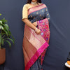 Fragrant Grey Paithani Silk Saree With Lustrous Blouse Piece