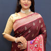 Denouement Maroon Paithani Silk Saree With Panache Blouse Piece