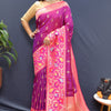 Divine Purple Paithani Silk Saree With Tantalizing Blouse Piece
