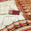 Piquant Off White Soft Banarasi Silk Saree With Quixotic Blouse Piece