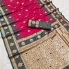 Excellent Dark Pink Soft Banarasi Silk Saree With Stunner Blouse Piece